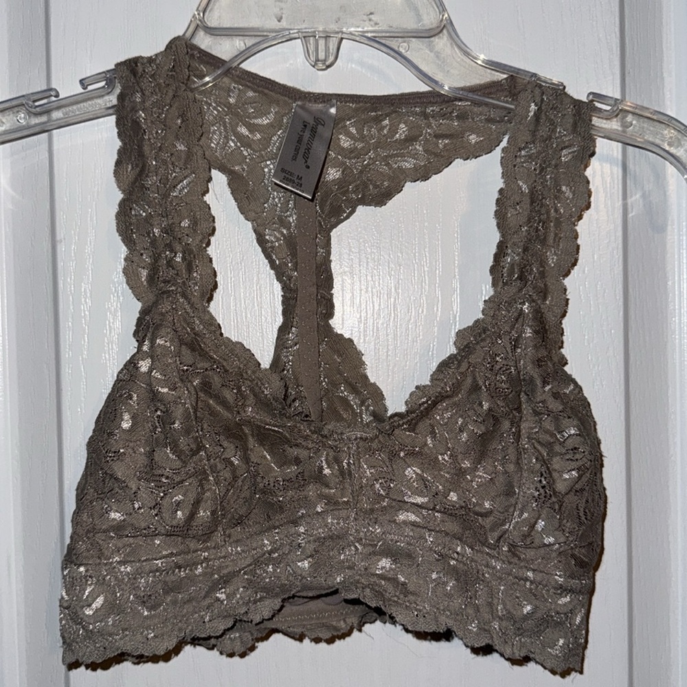 Dreamwear Grey/beige Lace Bralette Sz M